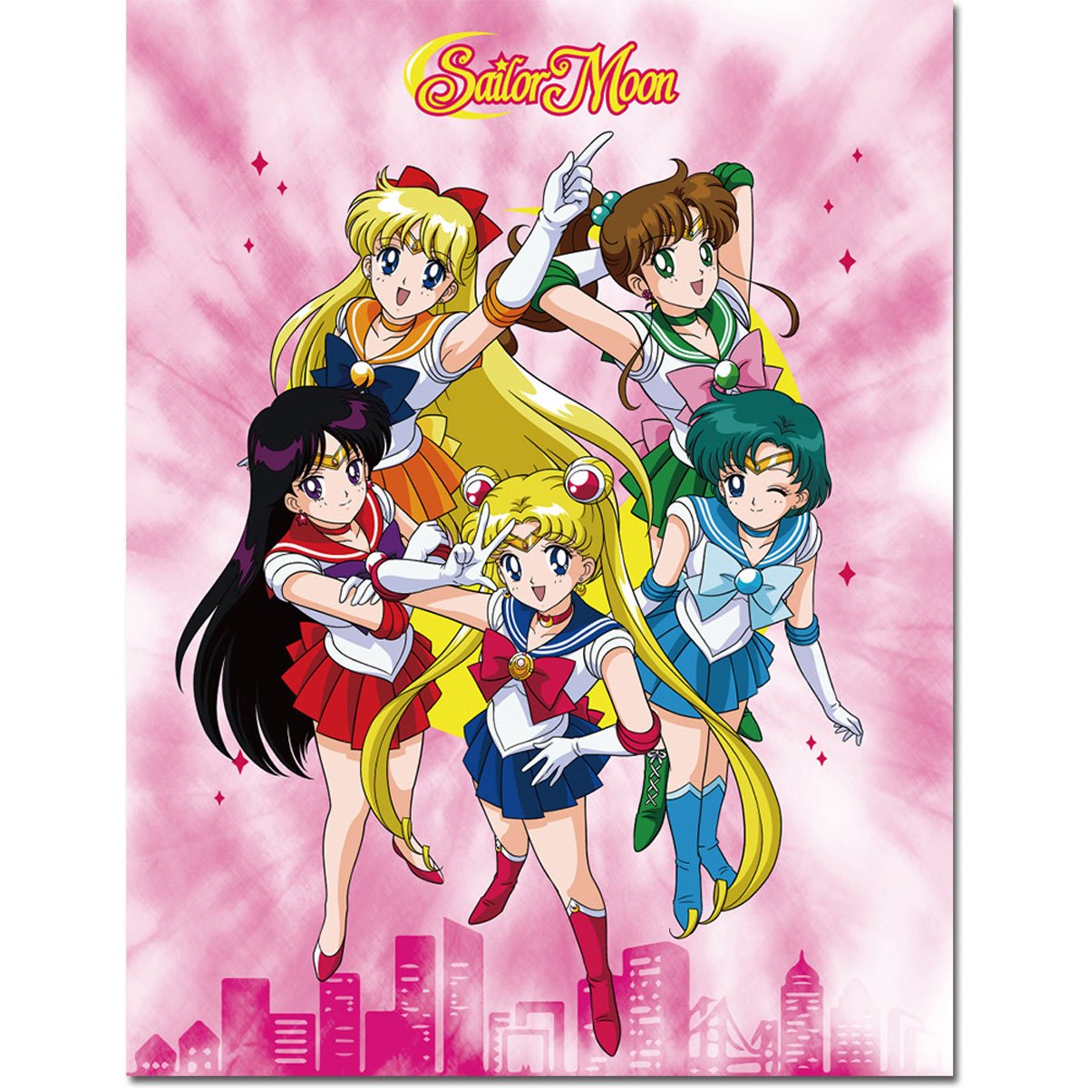 Sailor Moon: Group Tie-Dye Sublimation Throw Blanket