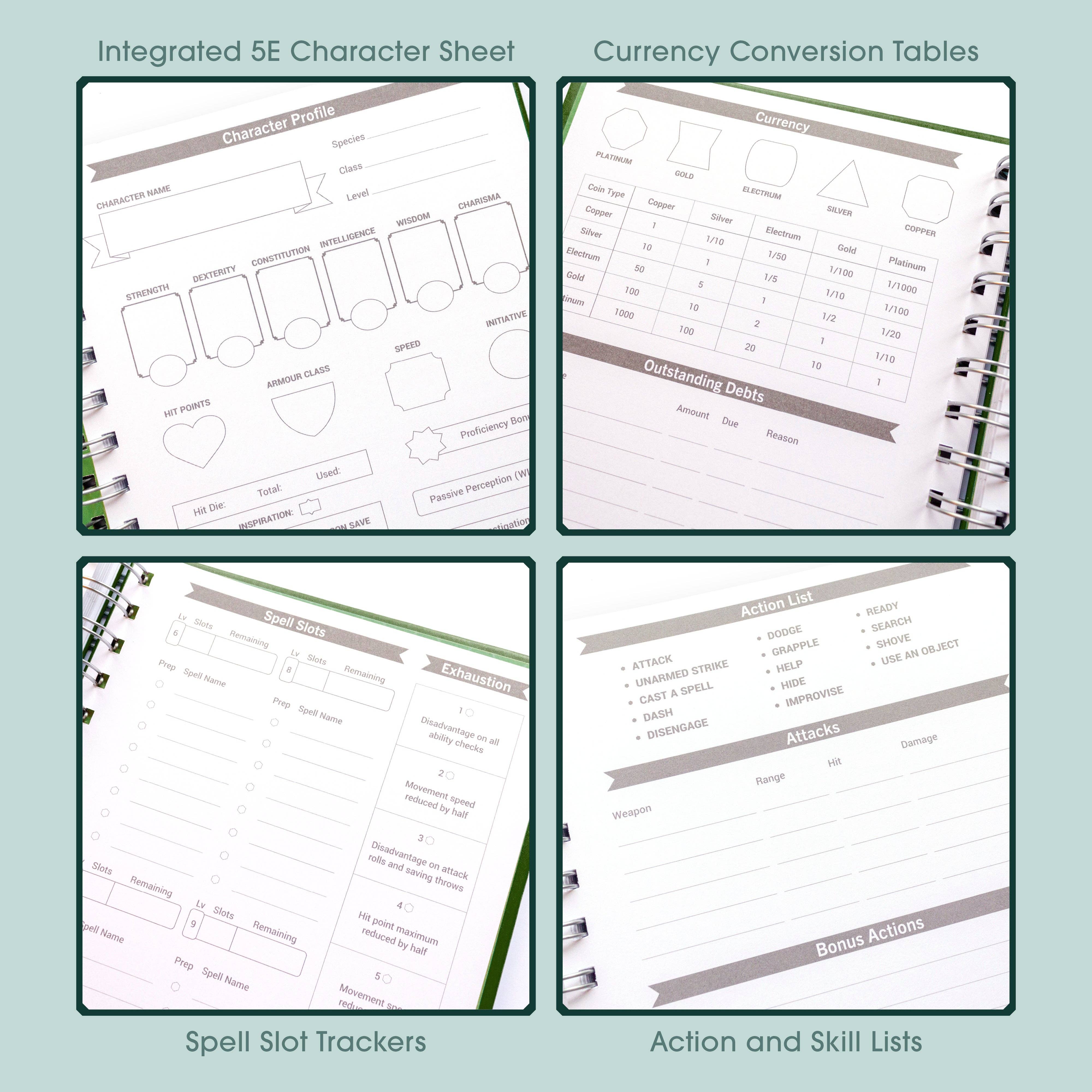 D&D Character Quest Notebook - Wild Green