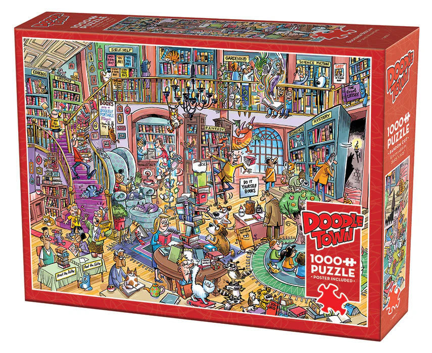 Puzzle: DoodleTown - Bookshop Bedlam Puzzle (1000 pcs.)