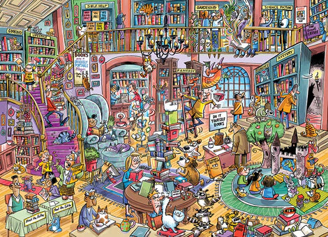 Puzzle: DoodleTown - Bookshop Bedlam Puzzle (1000 pcs.)
