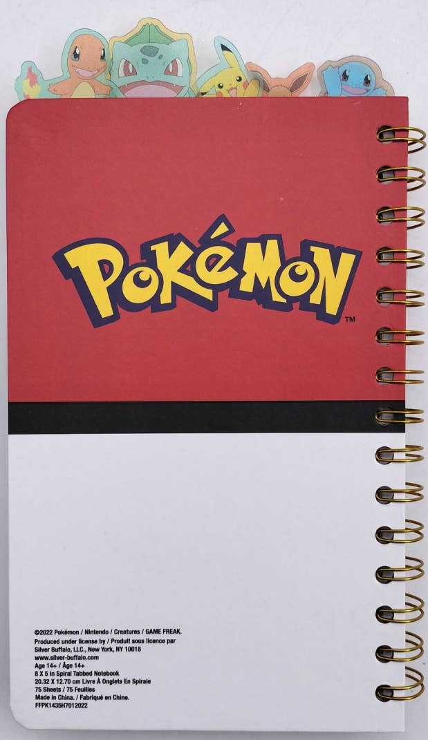 Pokémon Pokeball 8" x 5" Spiral Tabbed Notebook