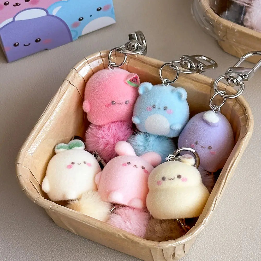 Random Fluffy Mini Monster Keyring