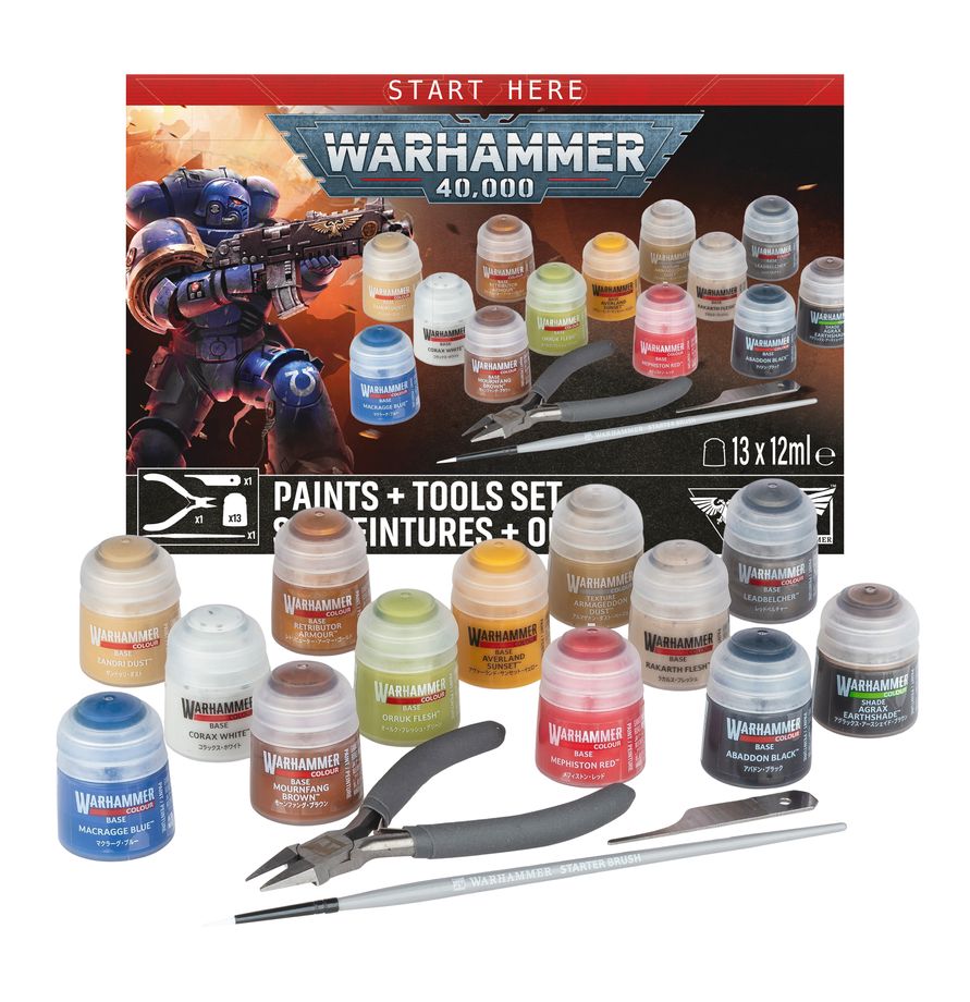 Warhammer 40K: Paints + Tool Set