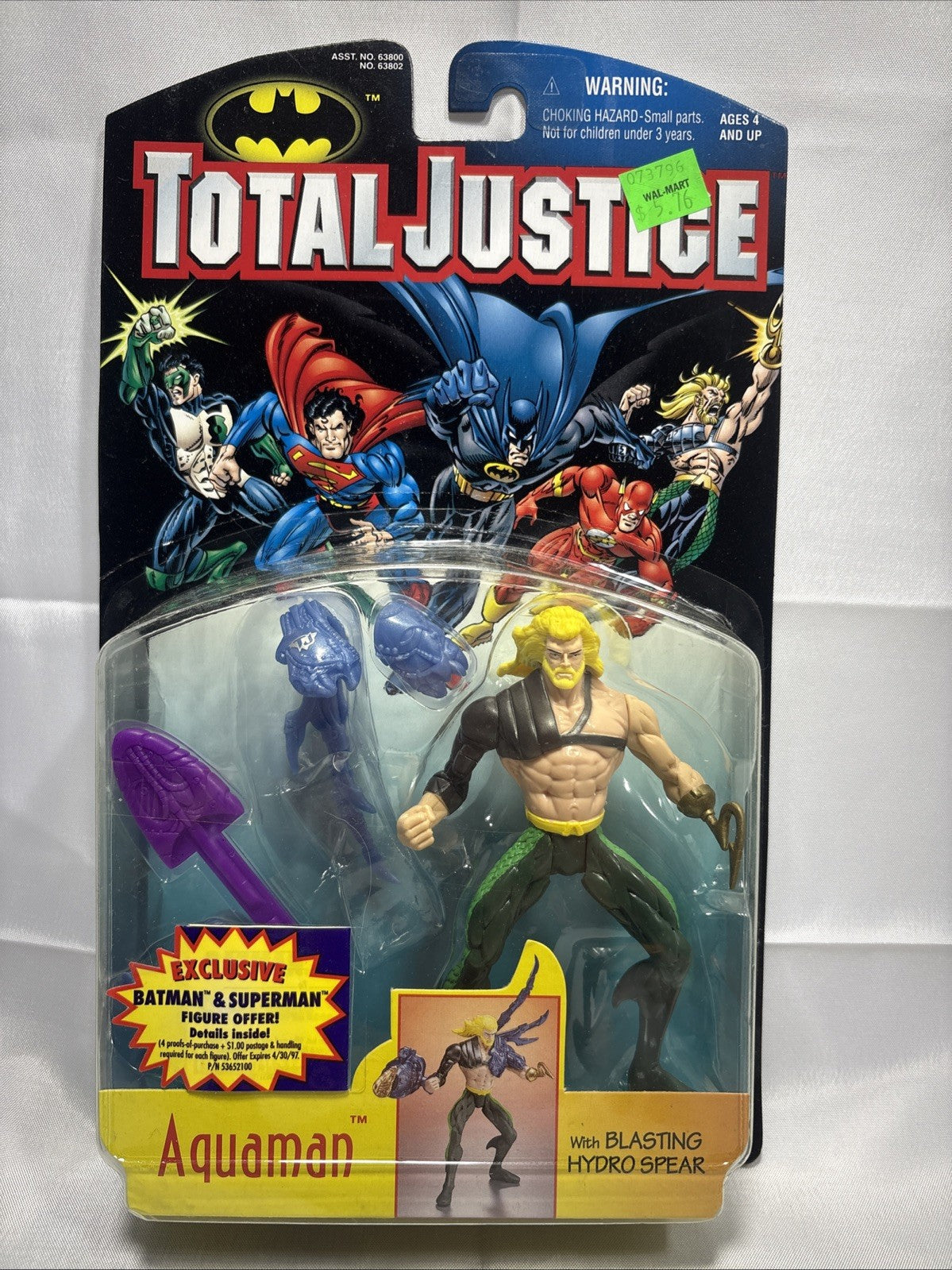DC COMICS TOTAL JUSTICE - AQUAMAN - KENNER - NEW MINT - 1996 JJ0210JW0