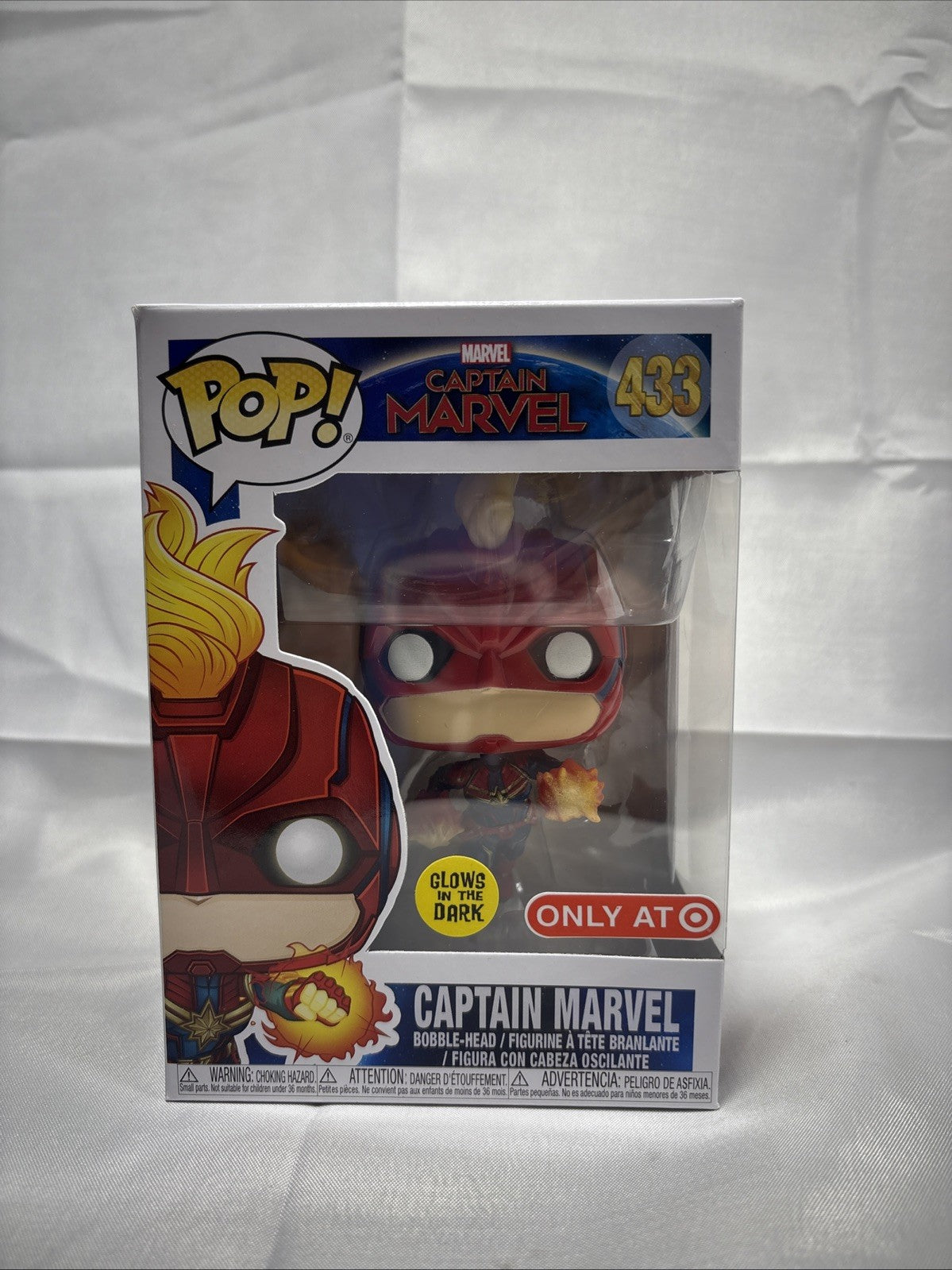 Funko Pop Marvel Captain Marvel only at Target #433 glow in dark JJ0240JW0
