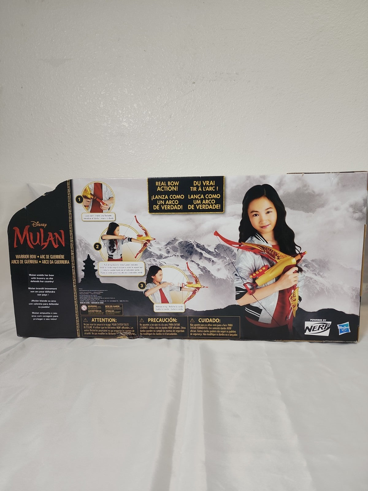 Nerf Disney Princess Mulan Warrior Bow Crossbow Toy w/8 Elite Foam Darts,JJ-B-032