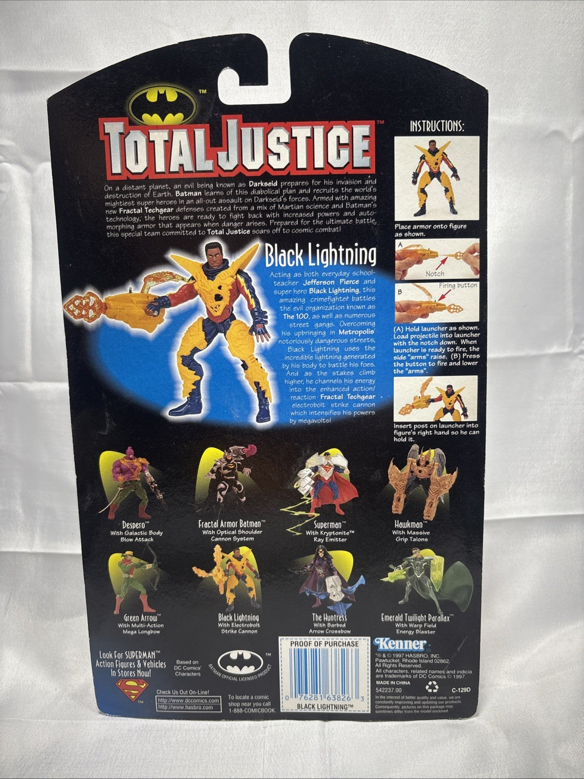 Kenner DC Comics Total Justice Black Lightning 5" Vintage 1997 New JJ0210JW1