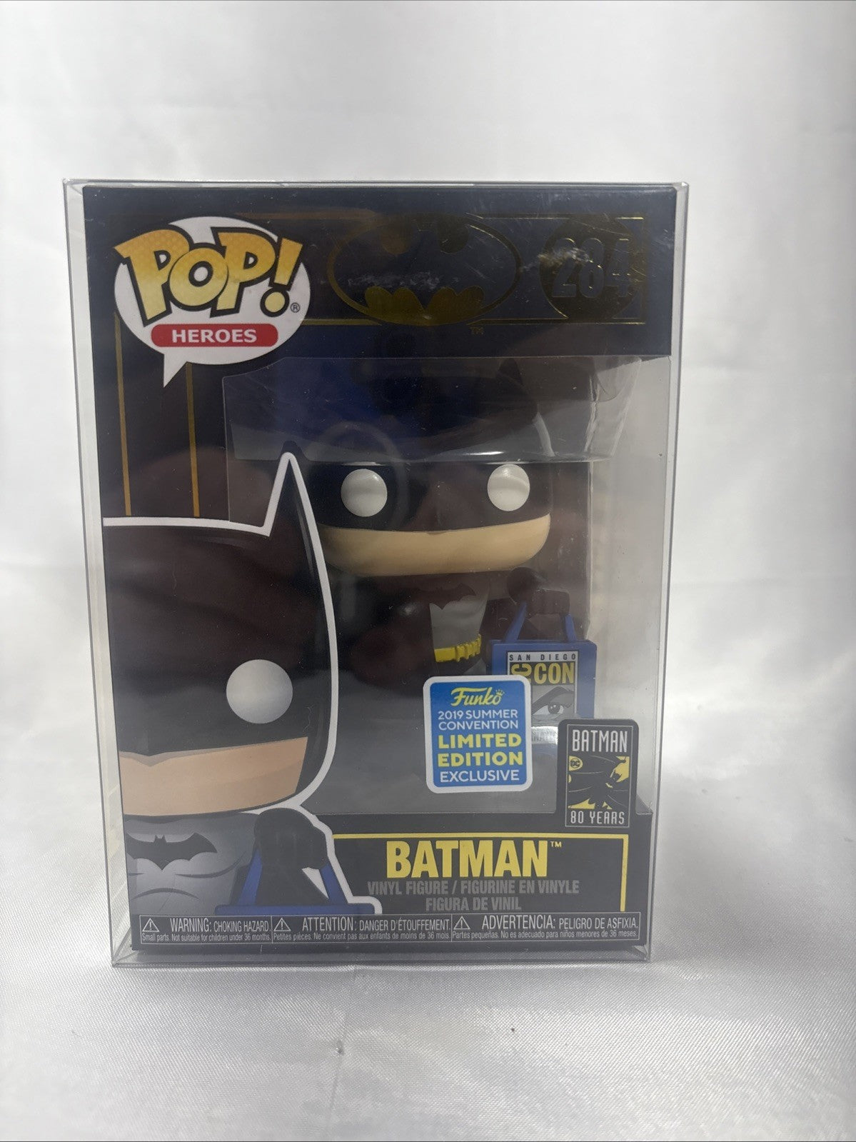 Funko Pop! Batman With SDCC Bag #284 Shared Exclusive W/ Protector  JJ0230JW0
