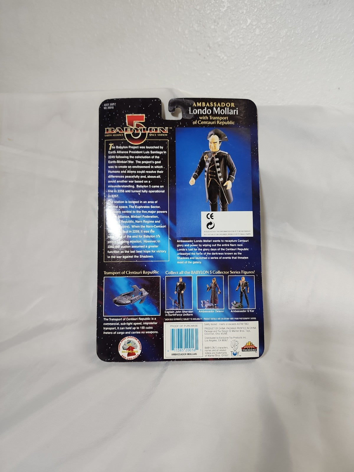 Babylon 5 Ambassador Londo Mollari Action Figure 1997 Exclusive WB Toy,JJ- A-035