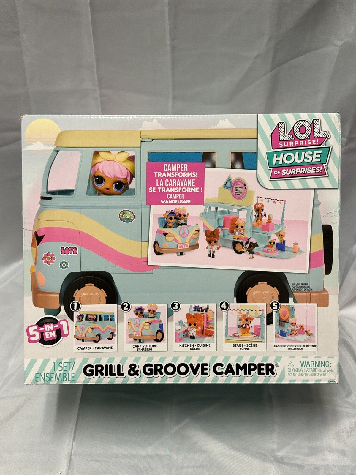 LOL Surprise 5-N-1 Grill & Groove Camper Playset PW0130WH0