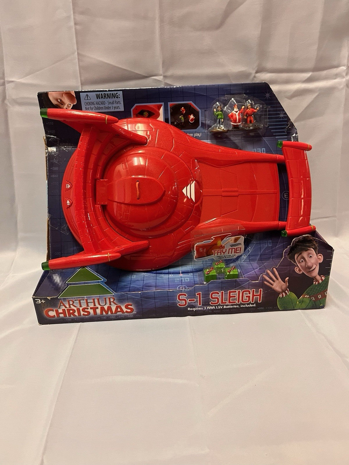 2011 The Bridge Direct Arthur Christmas S-1 Sleigh with 3 Mini Figures BREE0