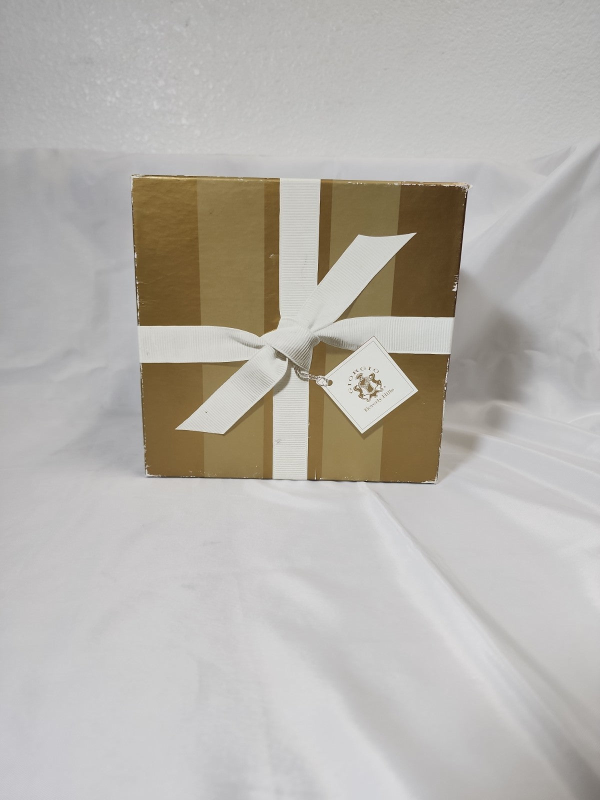 Giorgio Armani Holiday Teddy Bear 1997 with plaid bow and original box,JJ-B-332