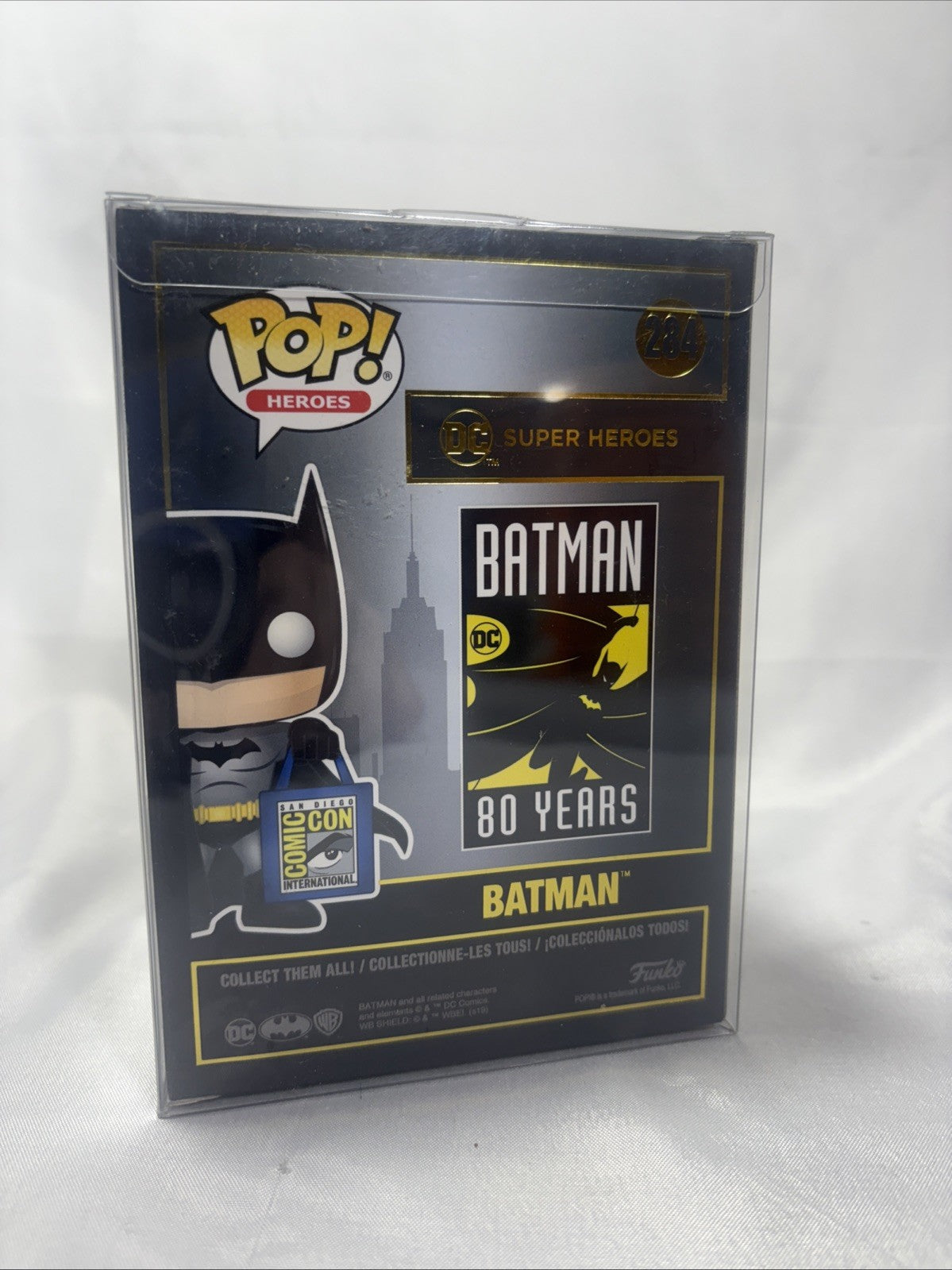Funko Pop! Batman With SDCC Bag #284 Shared Exclusive W/ Protector  JJ0230JW2