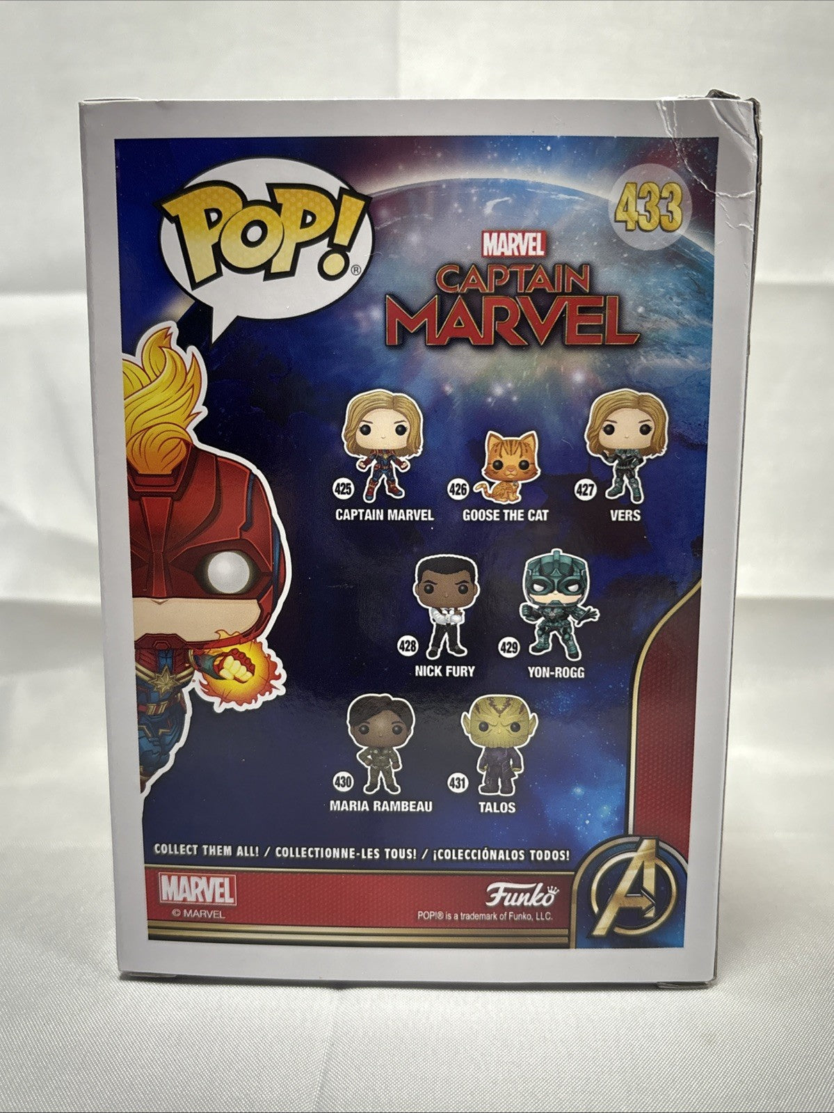 Funko Pop Marvel Captain Marvel only at Target #433 glow in dark JJ0240JW2