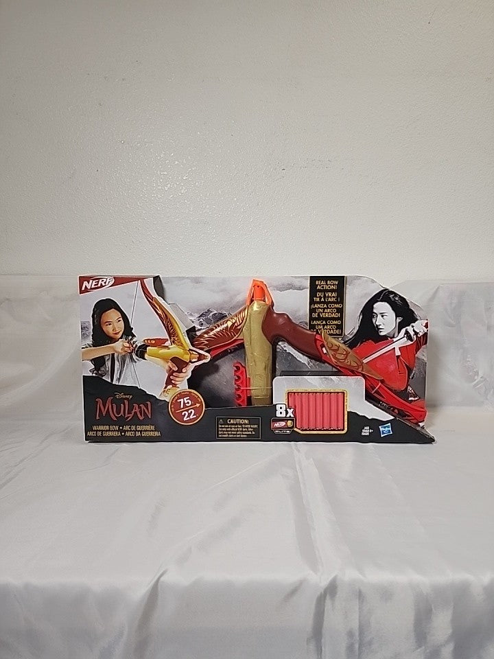 Nerf Disney Princess Mulan Warrior Bow Crossbow Toy w/8 Elite Foam Darts,JJ-B-030