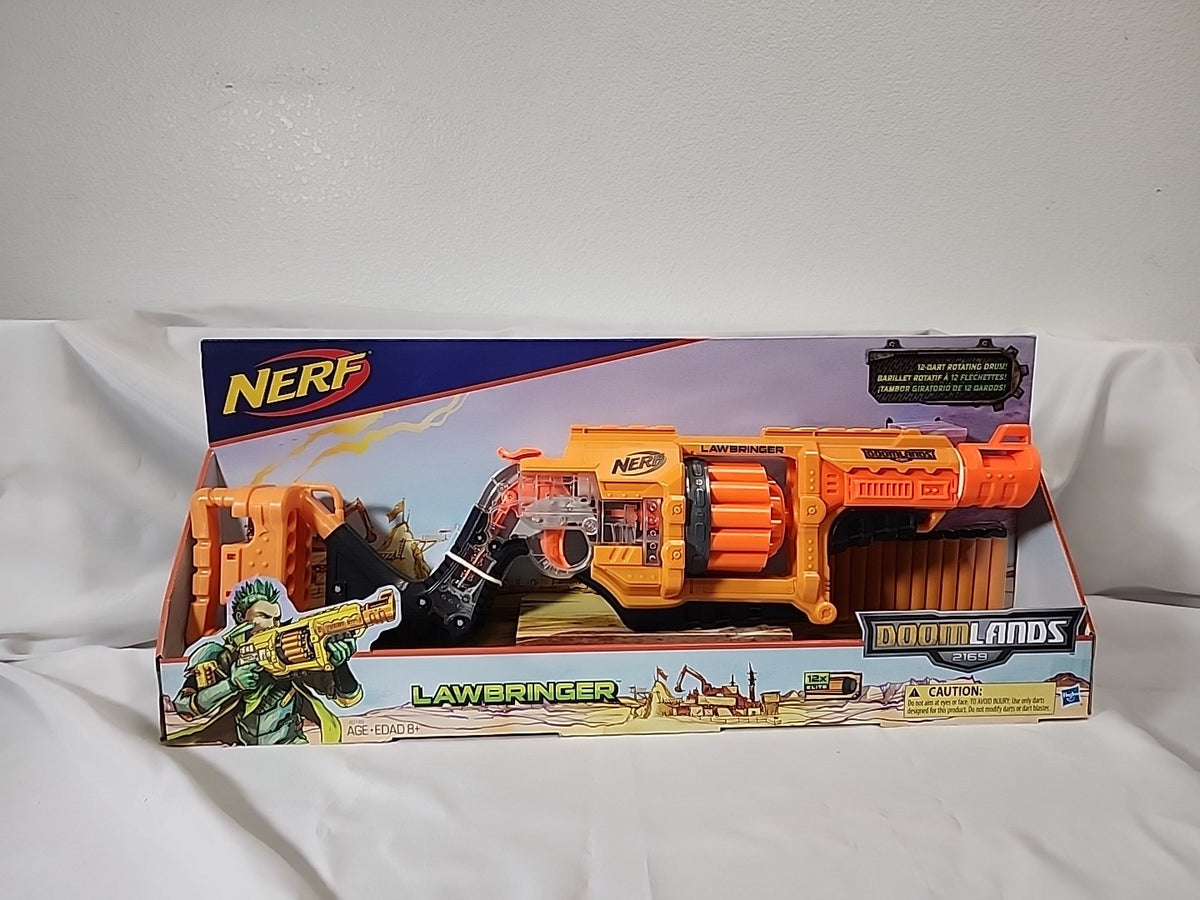 Hasbro Nerf DoomLands 2169 Lawbringer 12 Dart Rotating Drum Age 8 Up JJ-B-050