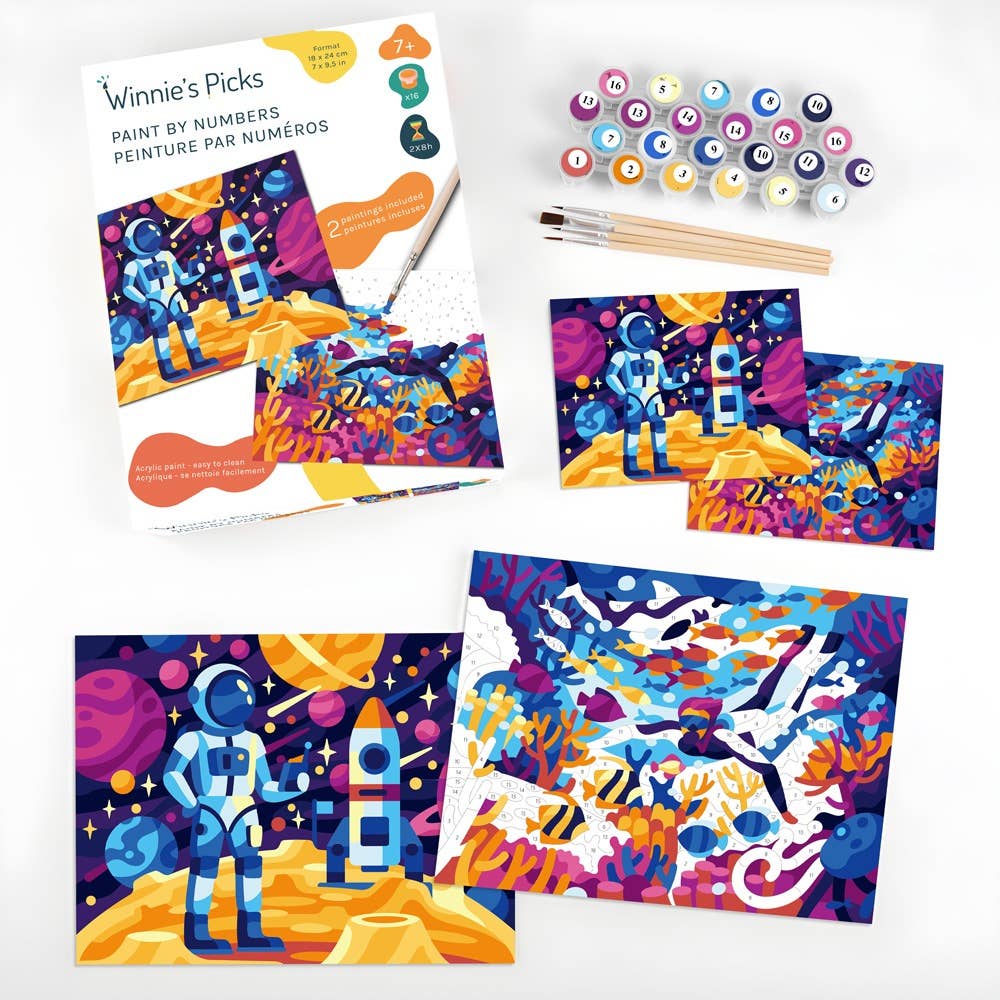 Paint Space & Sea Magic - Paint by Numbers Kit for Kids