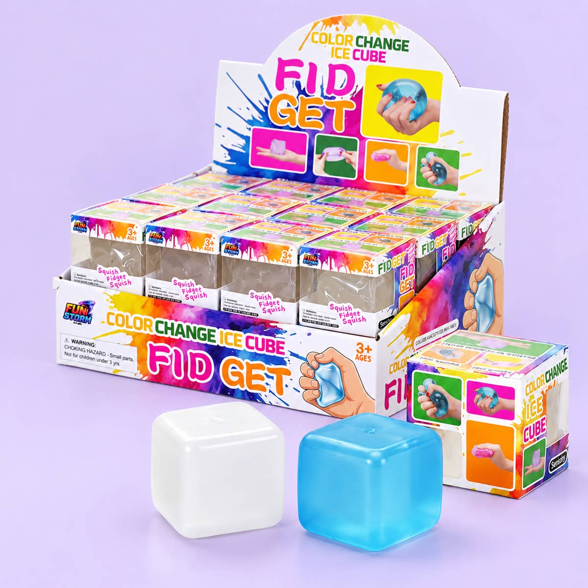 UPD CCHS Color Change Ice Cube 1.4" Fidget Squishy - 24pcs