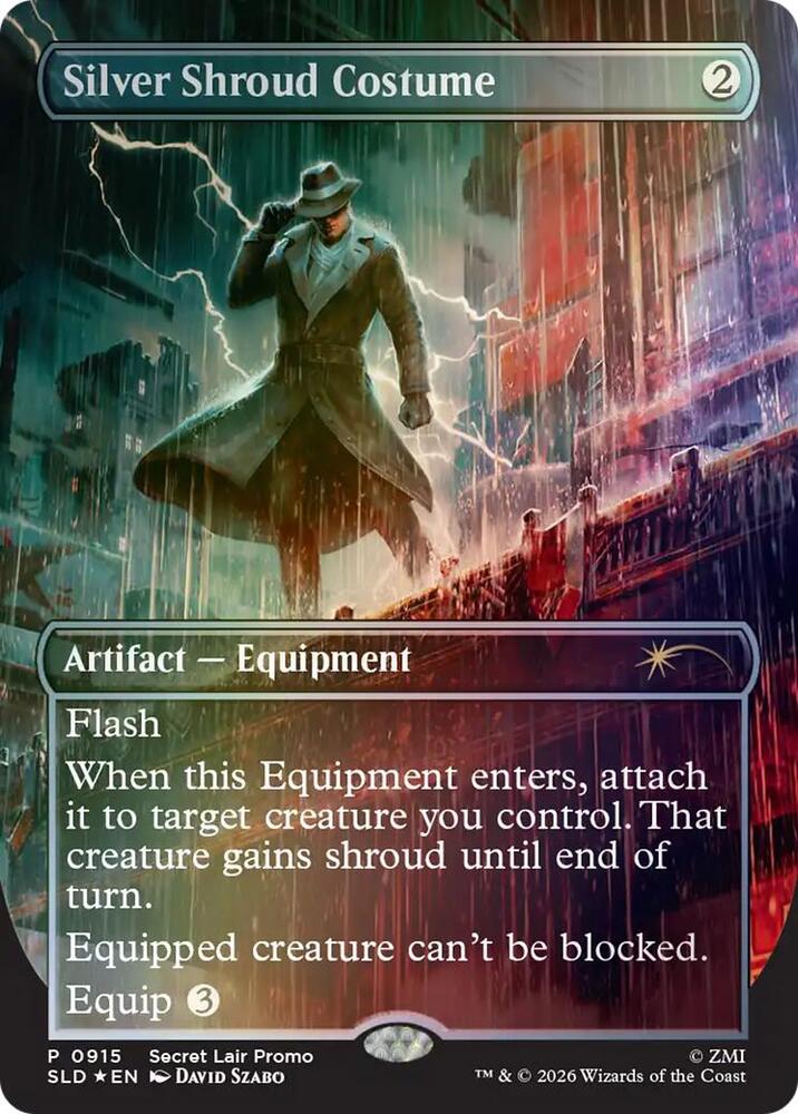 Magic the Gathering: Fallout - Secret Lair - Promo: Silver Shroud Costume - Traditional FOIL
