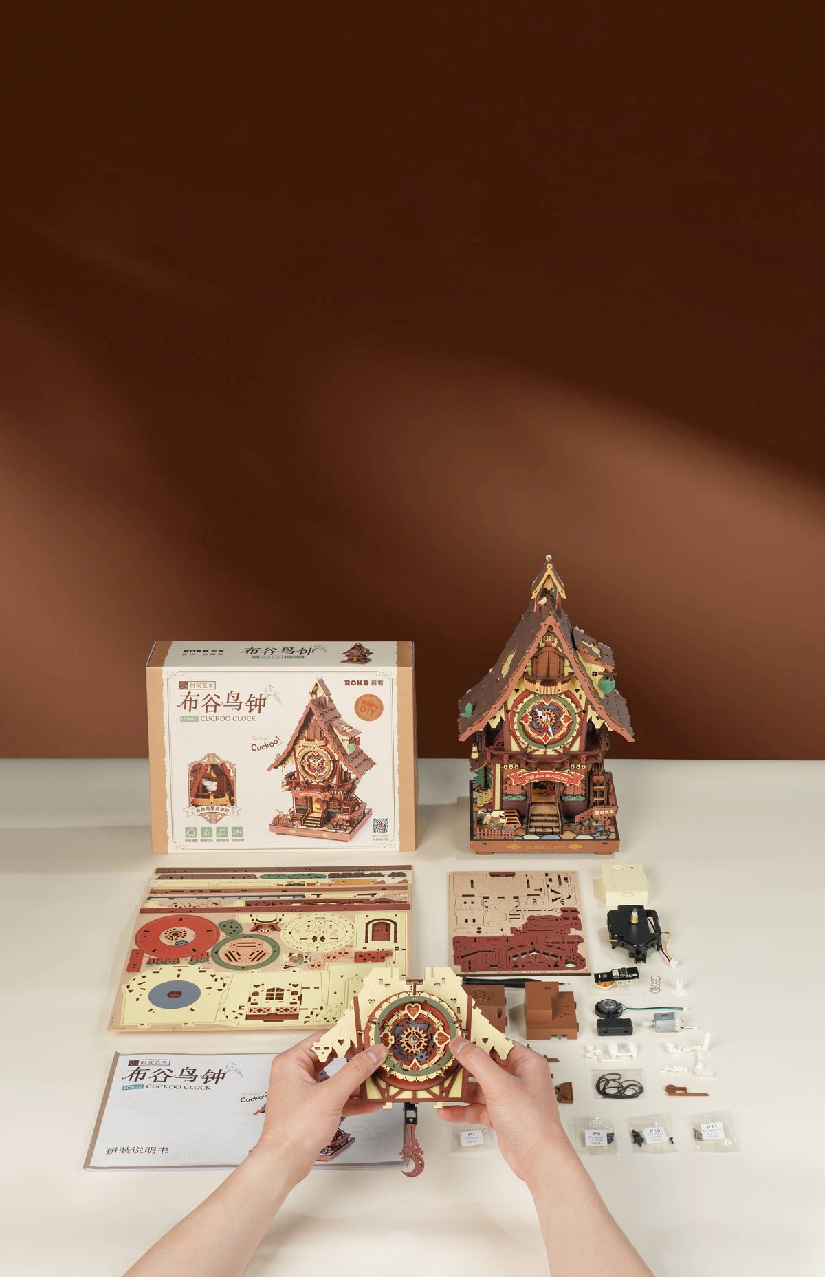 Rokr | Time Art: Cuckoo Clock - Stained Wood - [LC901C]