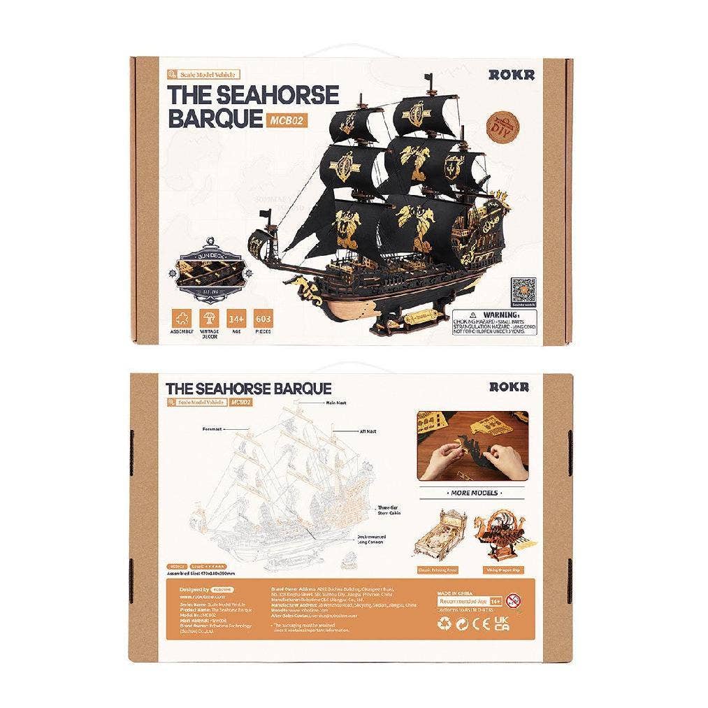 MCB02 ROKR The Seahorse Barque 3D Wooden Puzzle