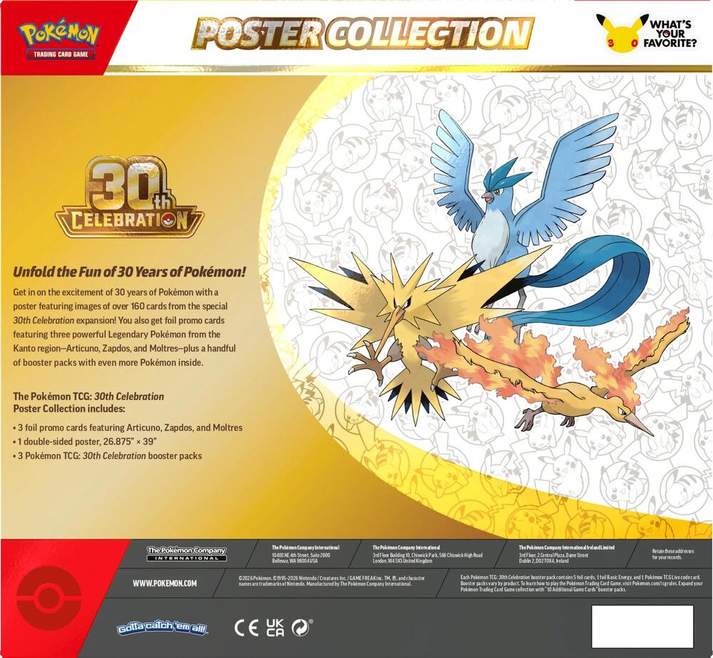 Pokemon TCG: 30TH Celebration Poster Collection