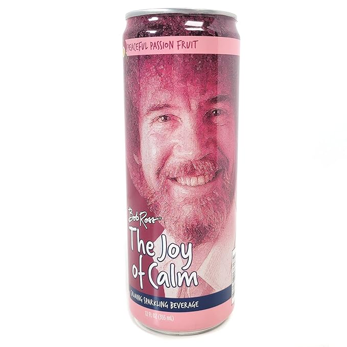 Bob Ross The Joy of Calm Peaceful Passion Fruit Calming Sparkling Beverage 12oz