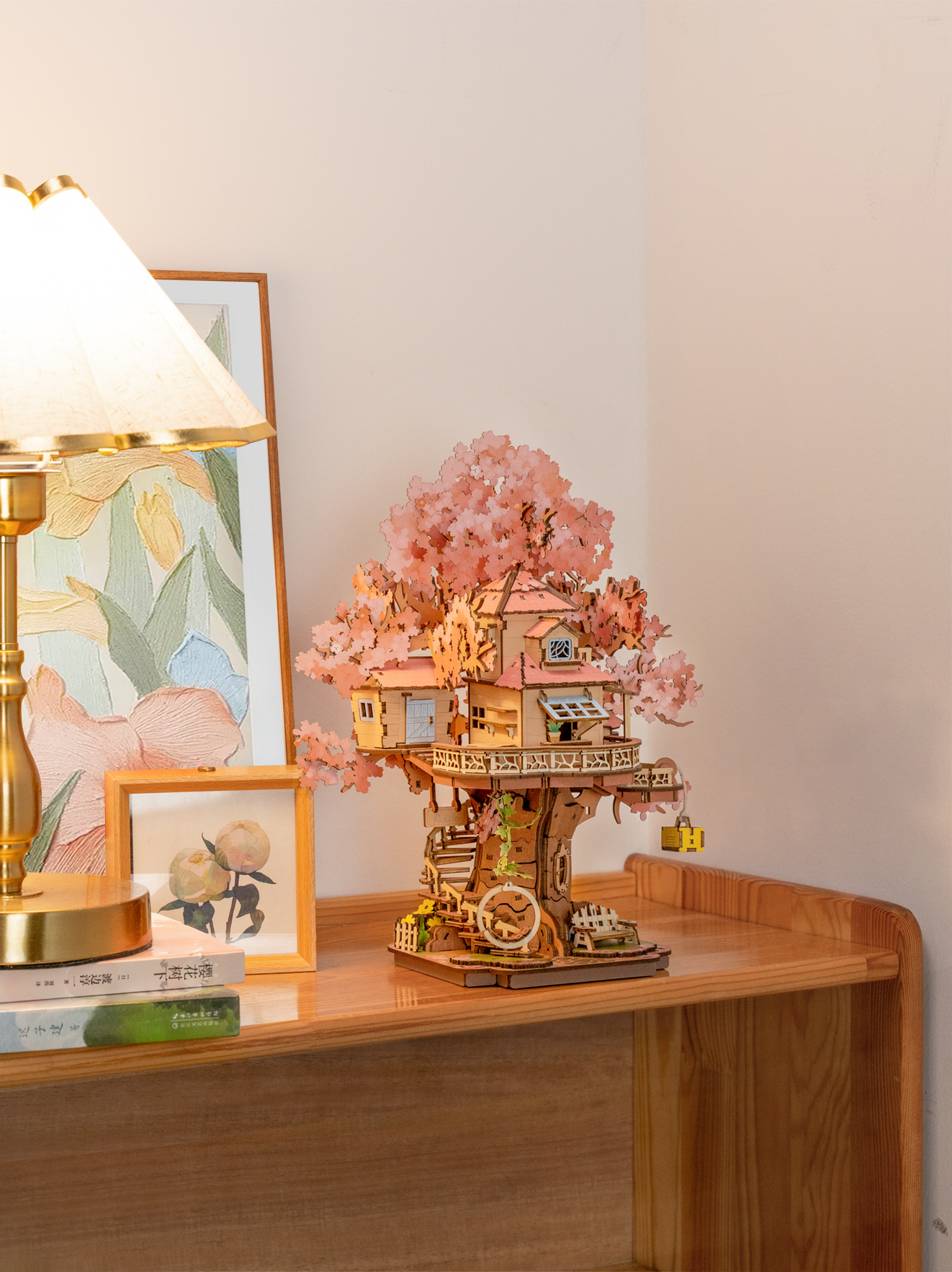 TGS04 Sakura Tree House Rolife Wooden Puzzle DIY  Craft Kit