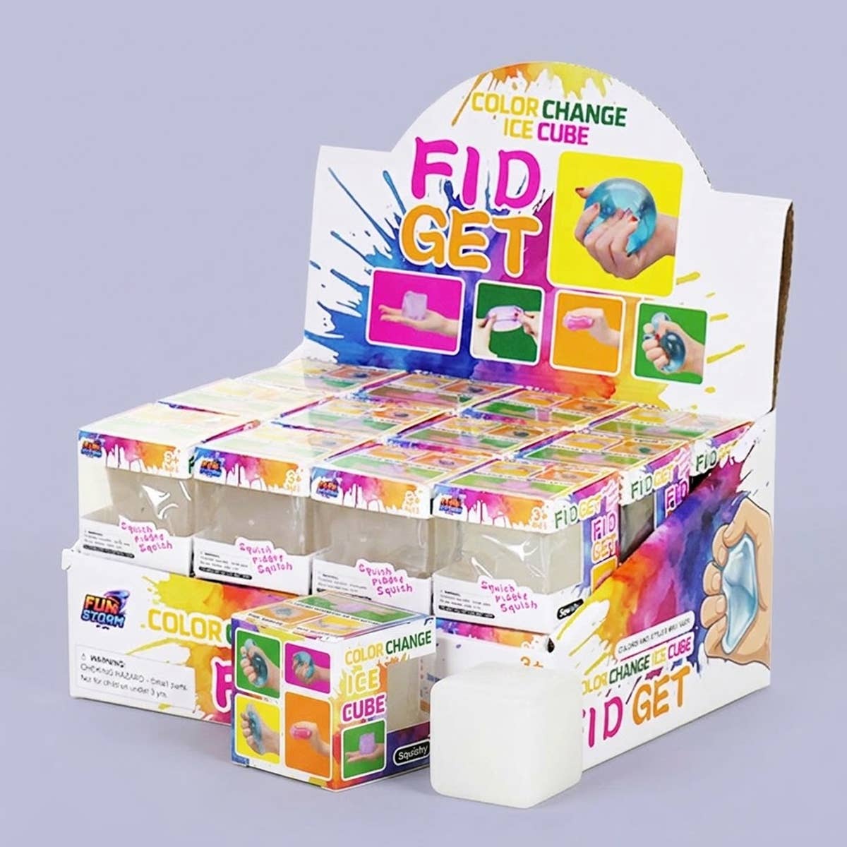 UPD CCHS Color Change Ice Cube 1.4" Fidget Squishy - 24pcs