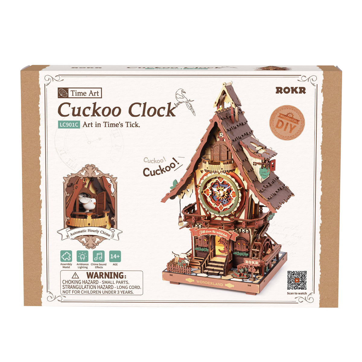 Rokr | Time Art: Cuckoo Clock - Stained Wood - [LC901C]