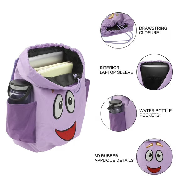 Dora The Explorer Backpack Character 13" Novelty Backpack With Map Pouch
