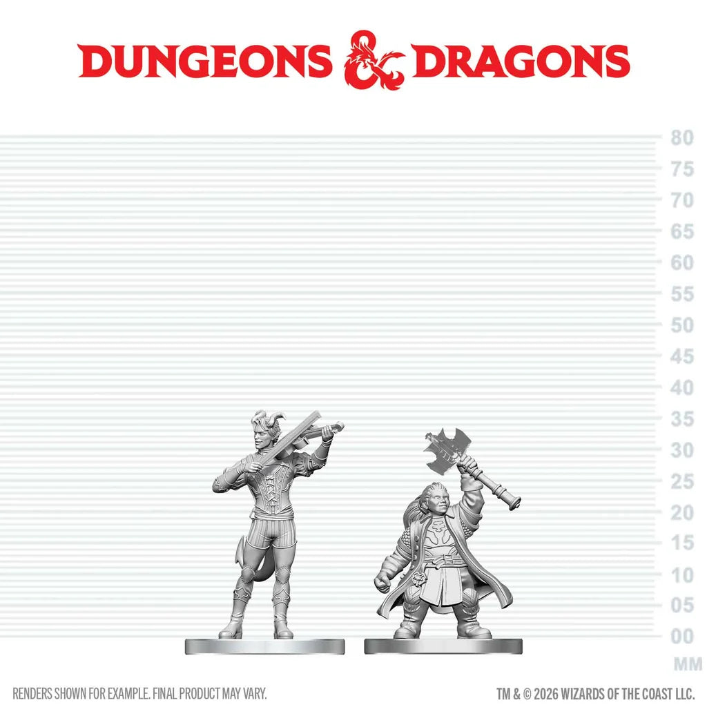 WizKids D&D: Mini Tiefling Bard & Dwarf Cleric