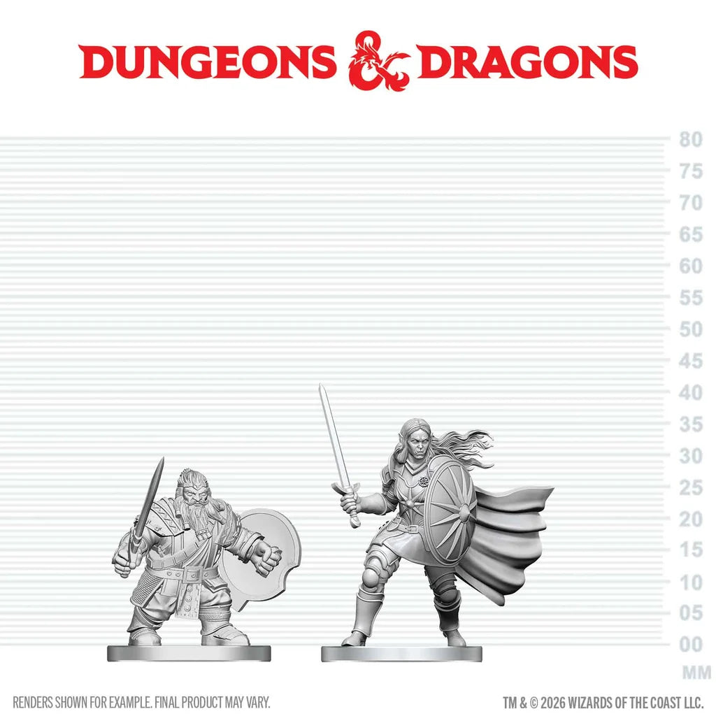 WizKids D&D: Mini Dwarf Fighter & Orc Paladin