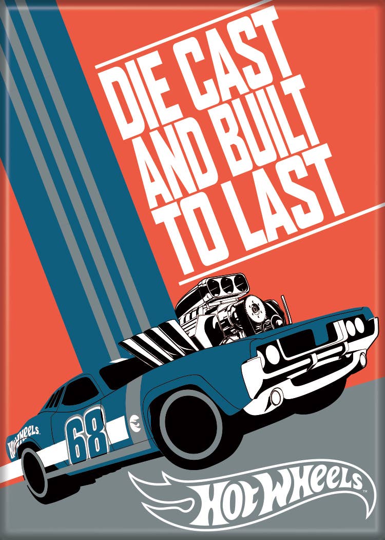 Hot Wheels Die Cast 2.5" X 3.5" Magnet