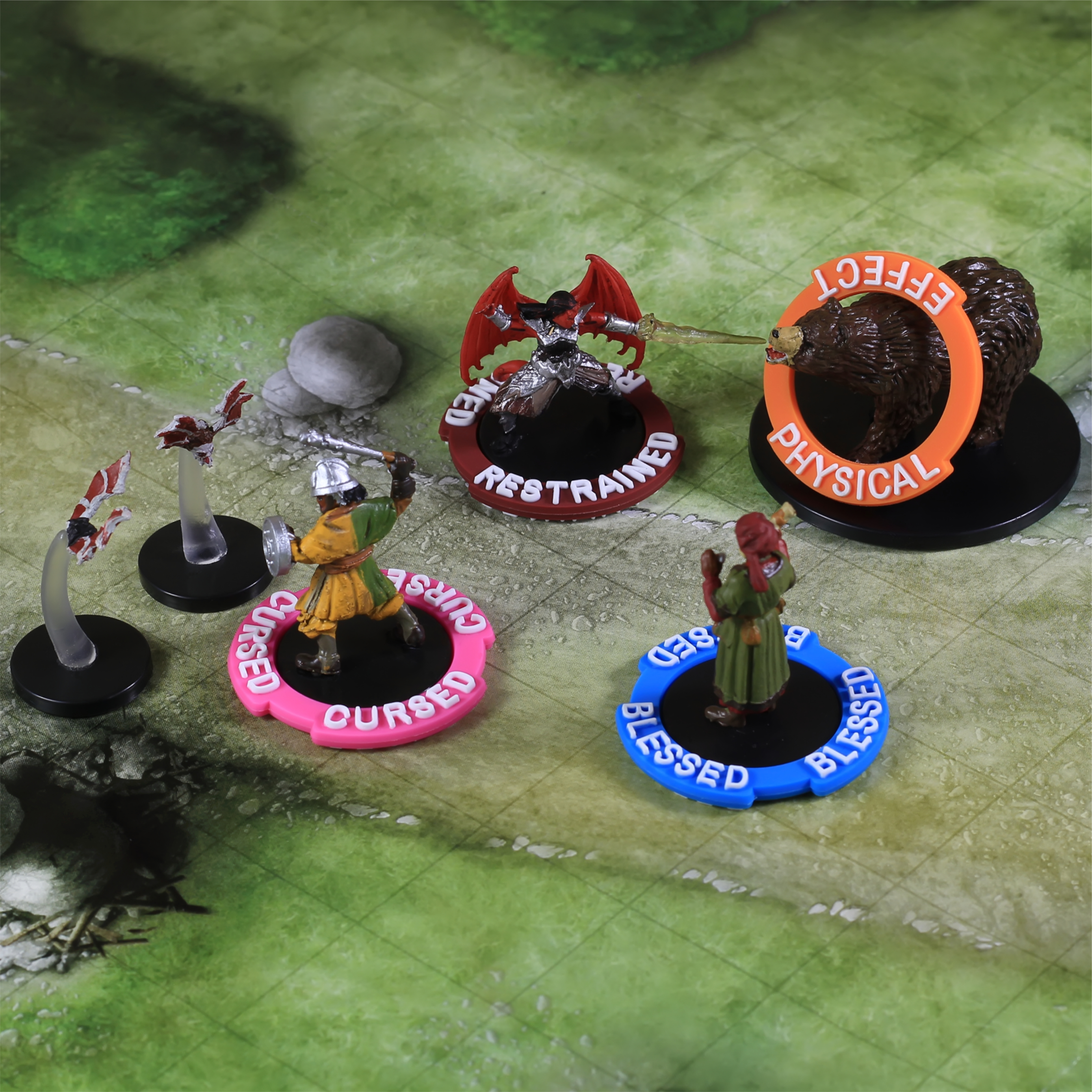 RPG Condition Rings/Markers set - Set of 96 Status & Effects Rings