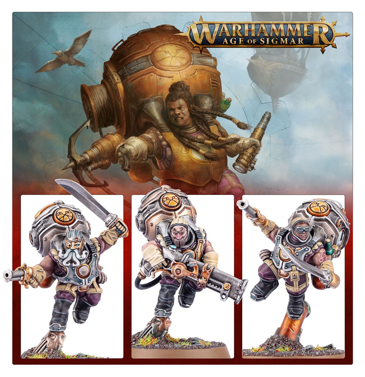 Tripulación del arpón Vongrim de los Señores Supremos de Kharadron de Warhammer Age of Sigmar