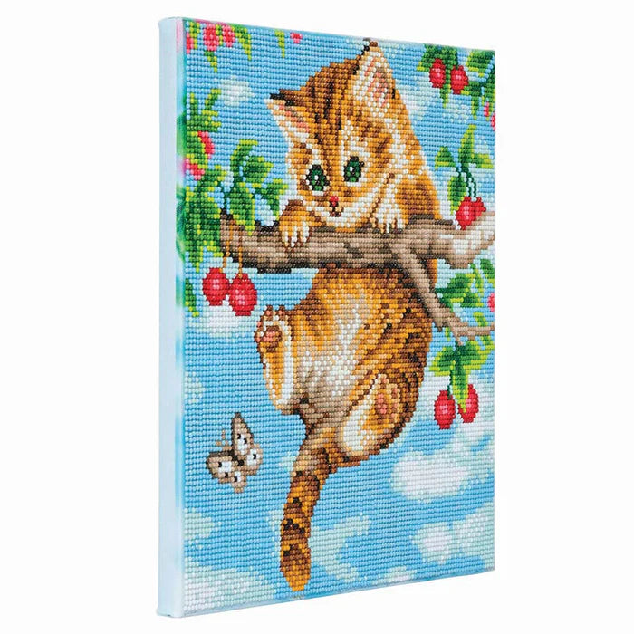 Crystal Art Mounted Kit (Med): Cherry Kitten