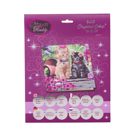 Crystal Art Card Kit: Cat Friends