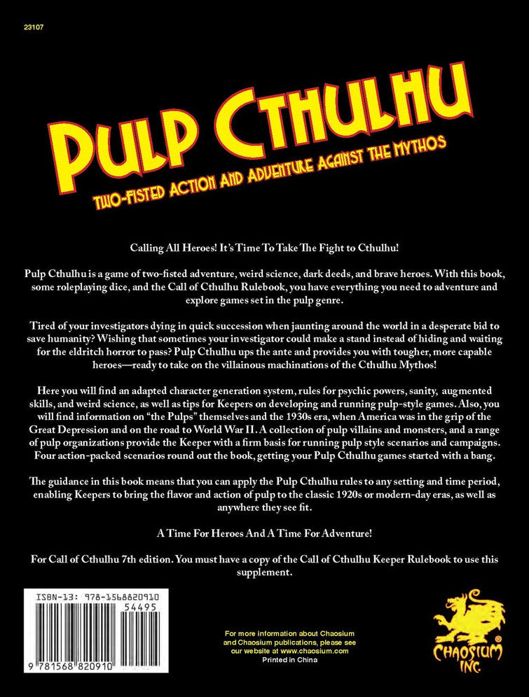 Pulp Cthulhu: 7th edition Call of Cthulhu