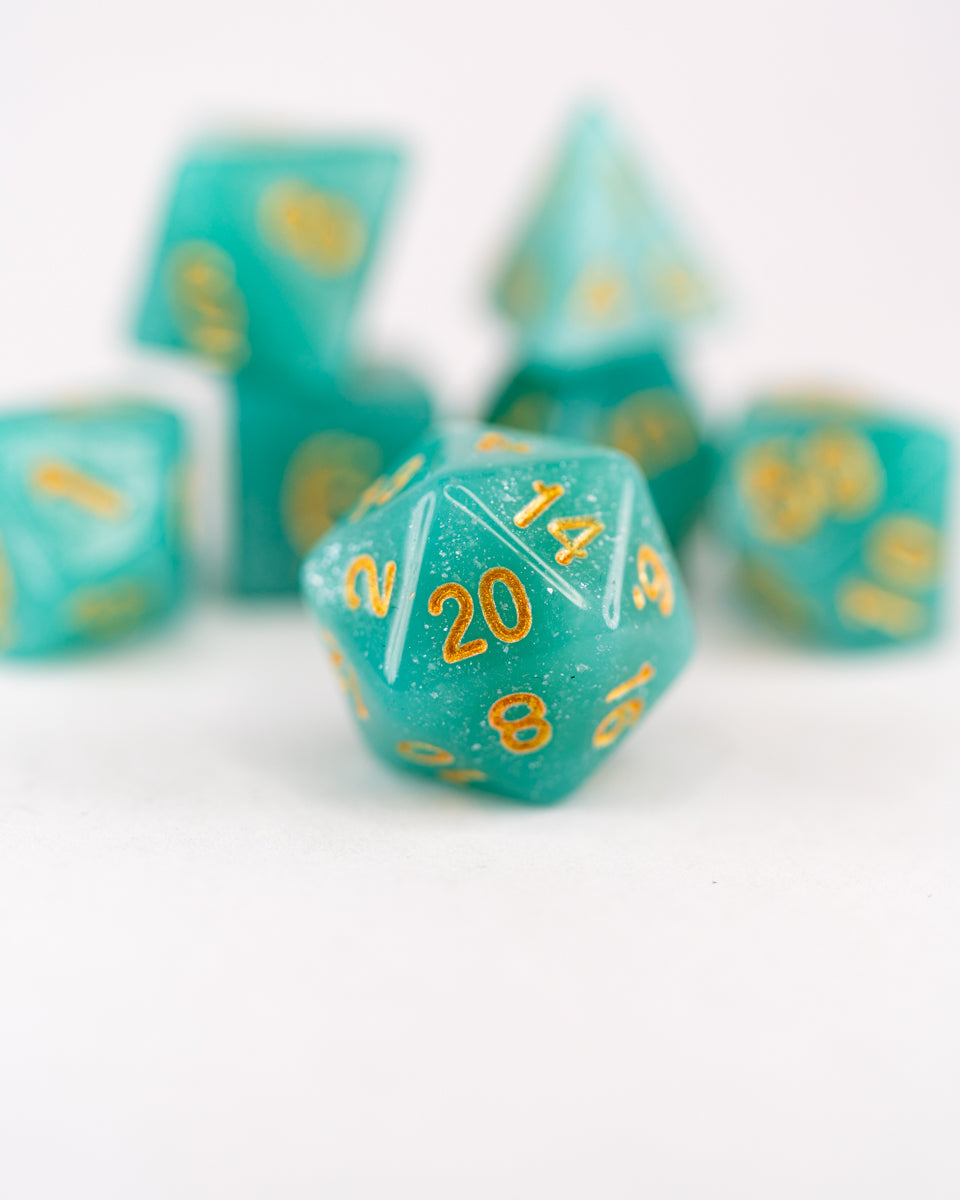 Castile's Blessing | 7 Piece Acrylic Dice Set - Emberglow Gaming