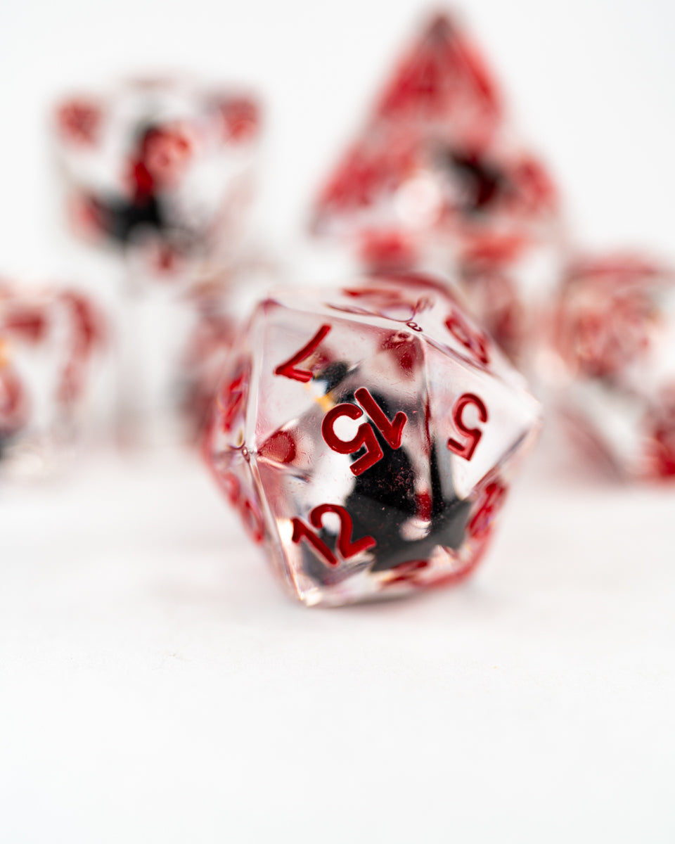 Jeeves | Penguin | 7 Piece Acrylic Inclusion Dice Set - Emberglow Gaming