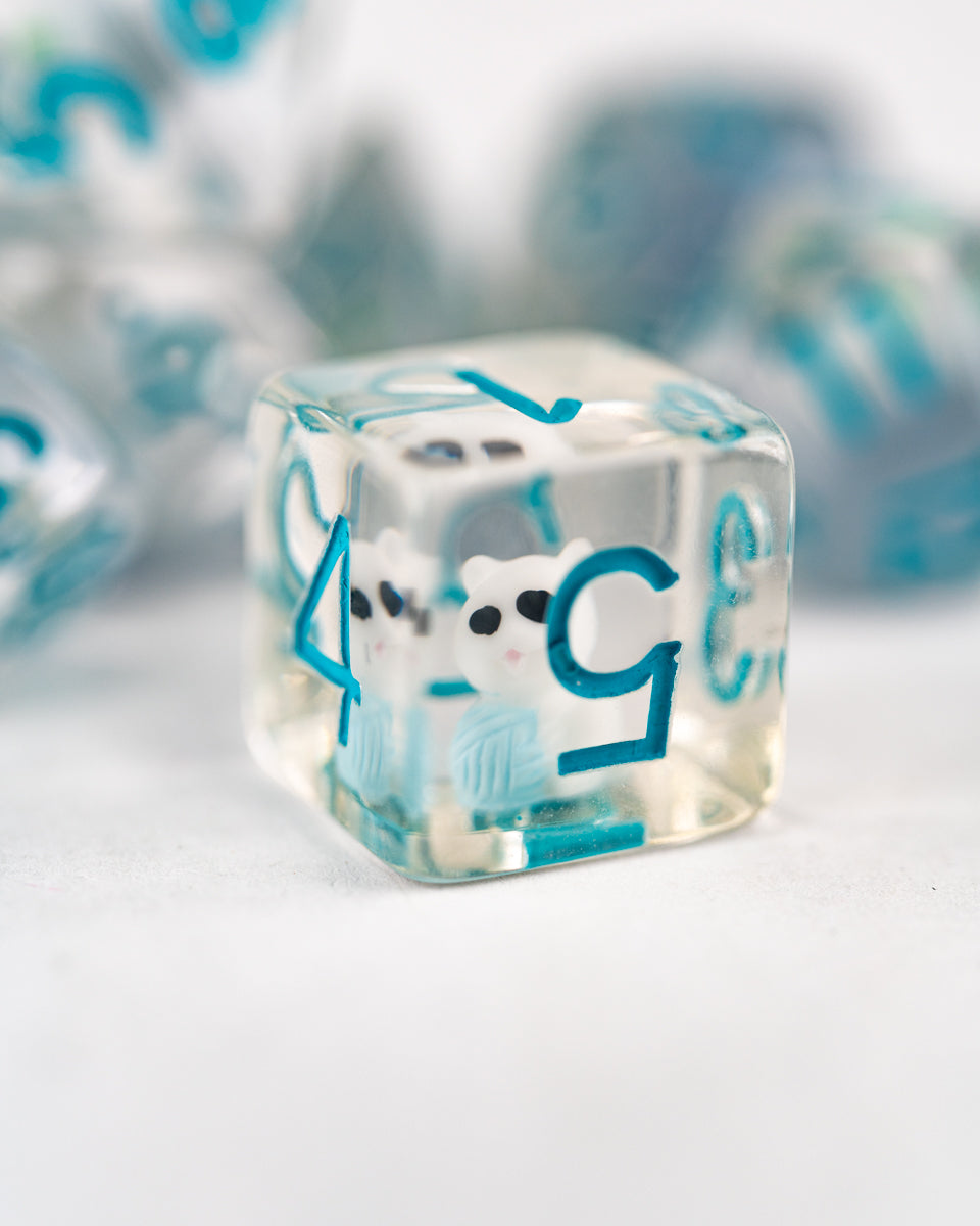 Bungleston | Bear | 7 Piece Acrylic Inclusion Dice Set - Emberglow Gaming