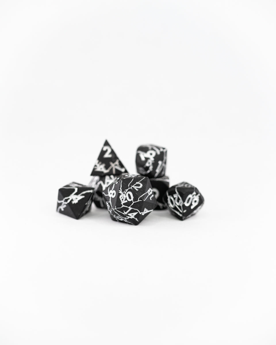 Thunder Crack | 7 Piece Metal Dice Set - Emberglow Gaming