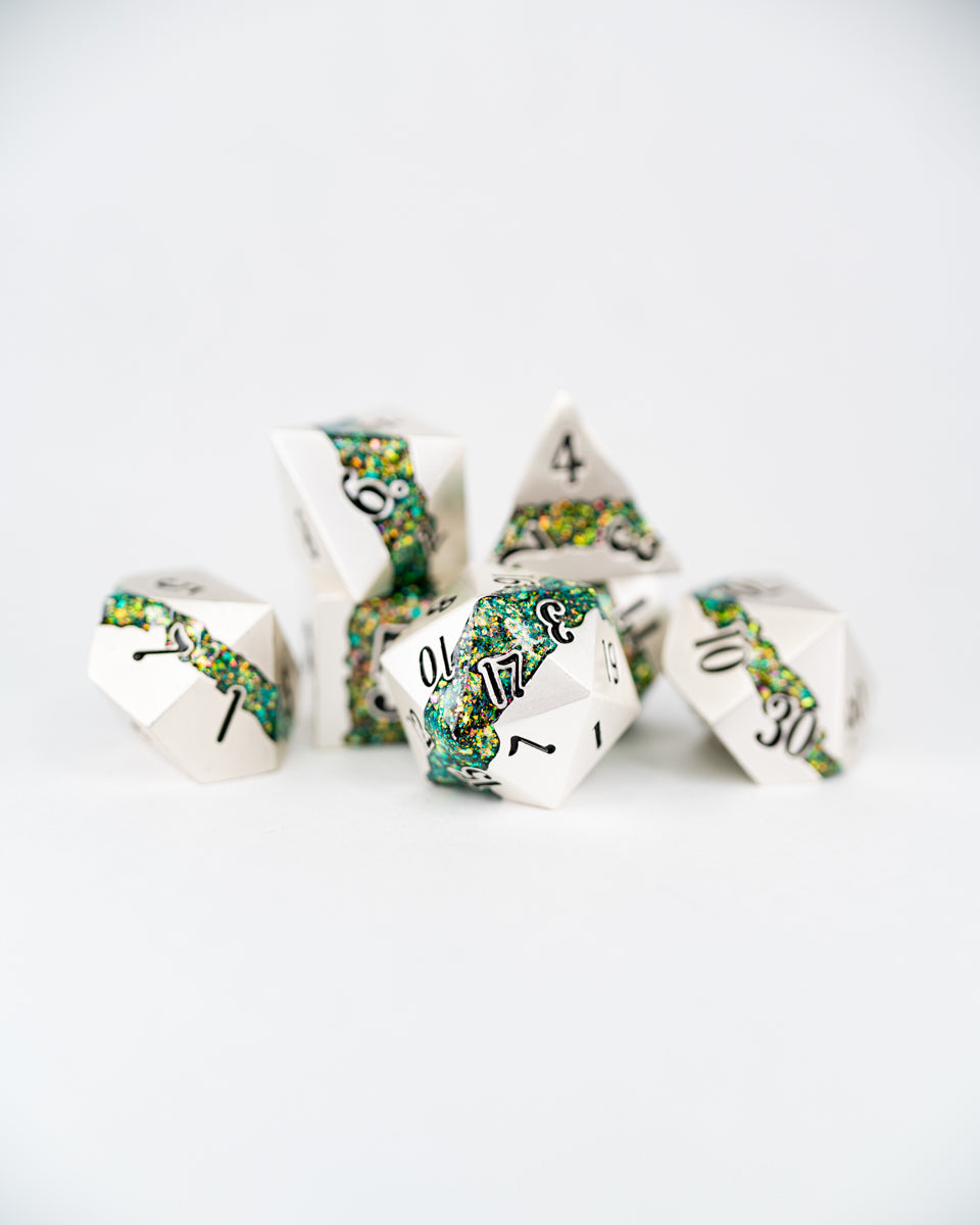 Woods Between Worlds | 7 Piece Metal Dice Set - Emberglow Gaming