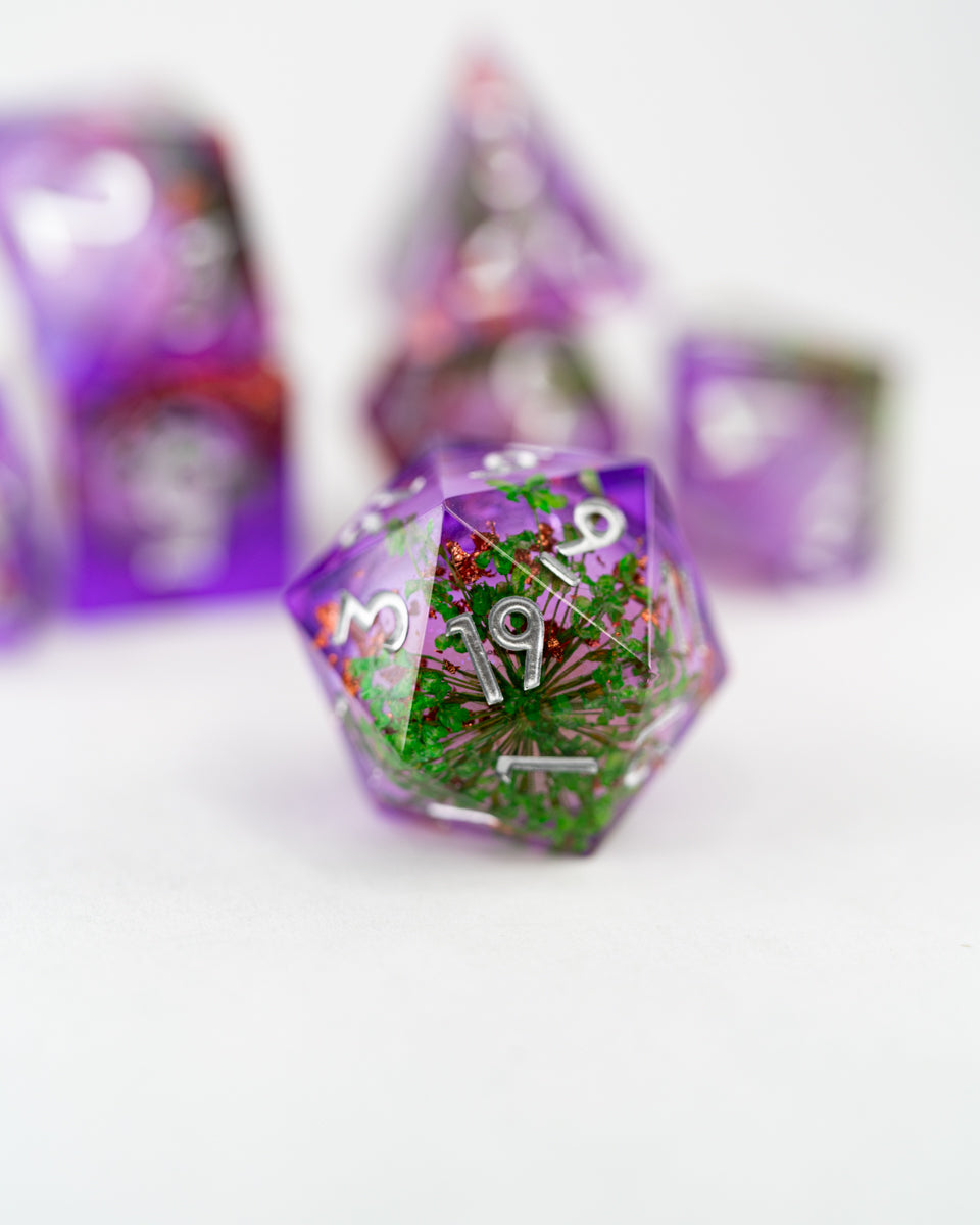 Allumstone | 7 Piece Liquid Core Dice Set - Emberglow Gaming