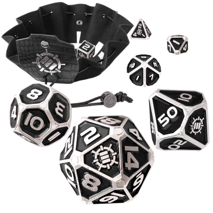 Enamel Dice With Drawstring Pouch
