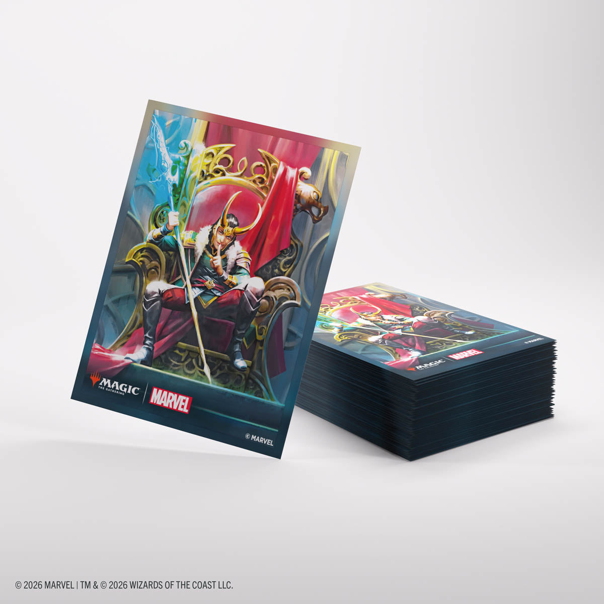 Gamegenic: Magic The Gathering: Msh Marvel Super Heroes: Premium Art Sleeves: Loki And Doctor Doom image 4