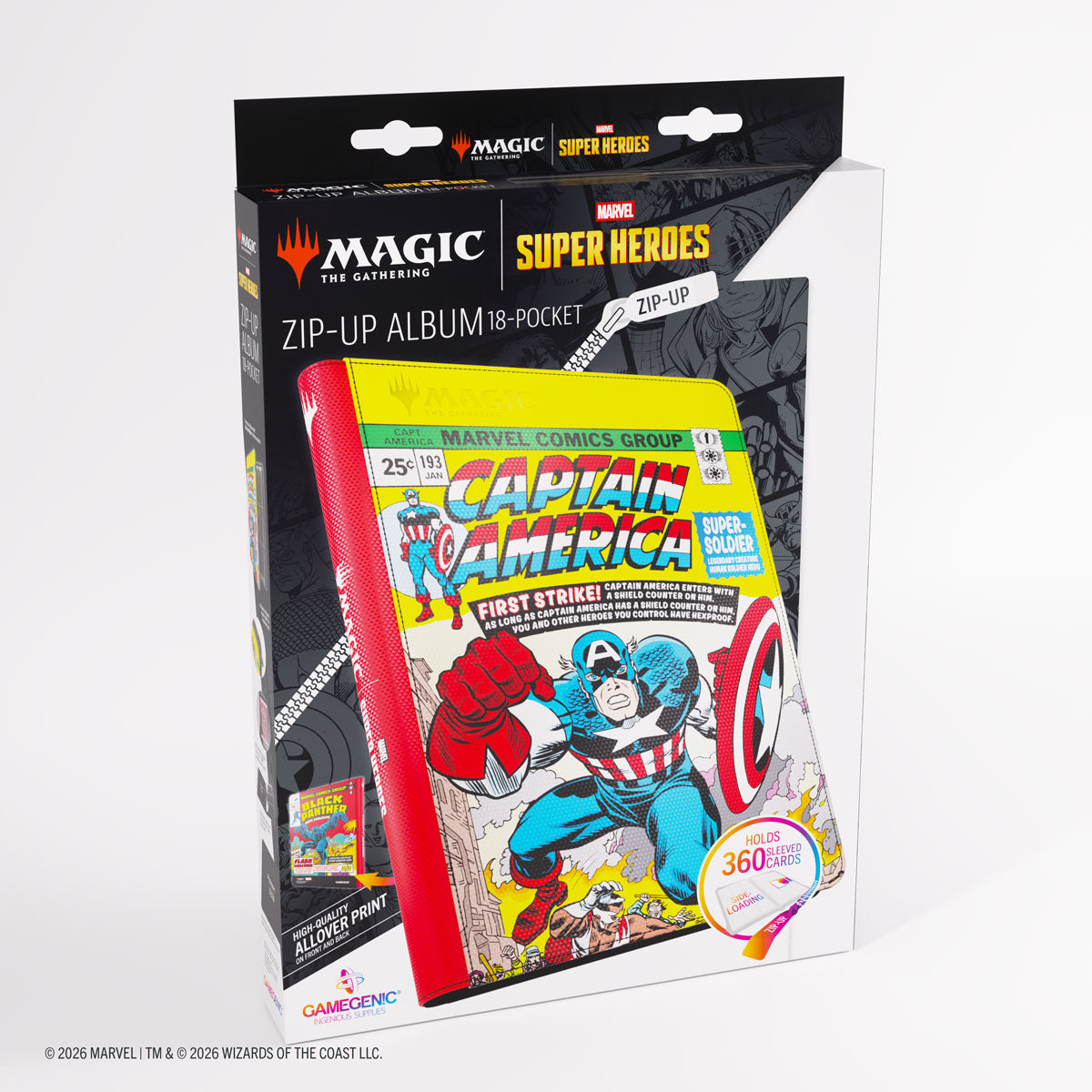 Gamegenic: Magic The Gathering: Msh Marvel Super Heroes: 18-Pocket Zip-Up Album: Captain America And Black Panther image 12