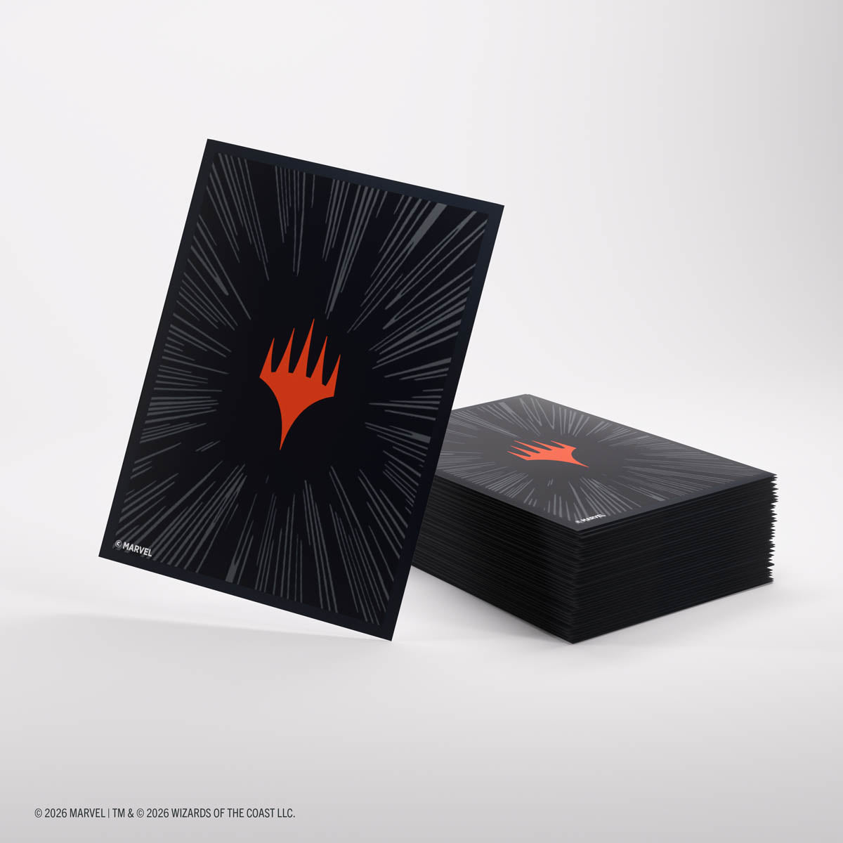 Gamegenic: Magic The Gathering: Msh Marvel Super Heroes: Premium Double Sleeving Pack 100: Comic Burst Black