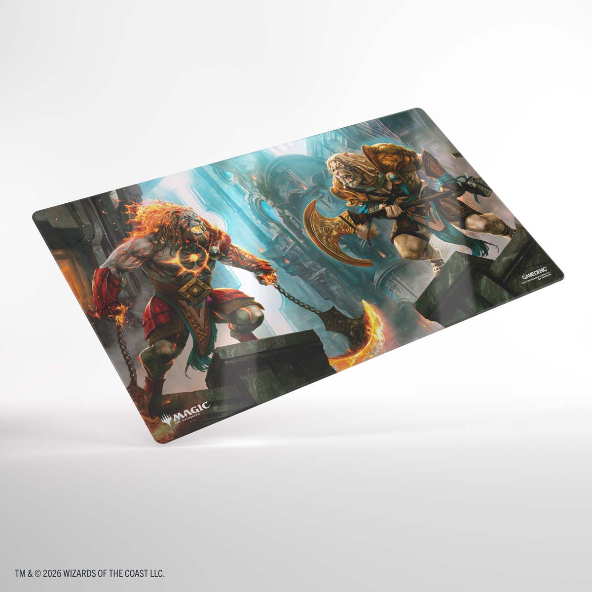 Magic: The Gathering | Reality Fracture Shiny Playmat - Ajani, Path of Vengeance/Ajani, Counterattac - image 1